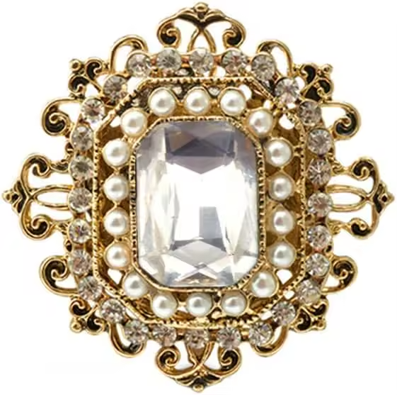 3pcs Vintage Victorian Style Brooch Pin Crystal Pearl Royal Fashion Jewelry