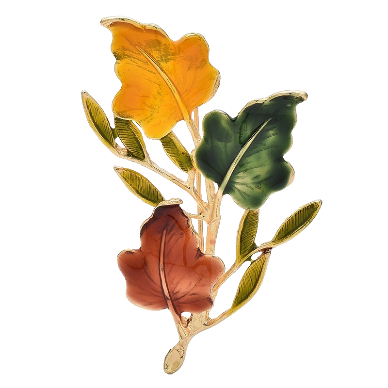 2pcs Colorful Fall Leaf Brooch Set Maple Foliage Pin Autumn Accessory