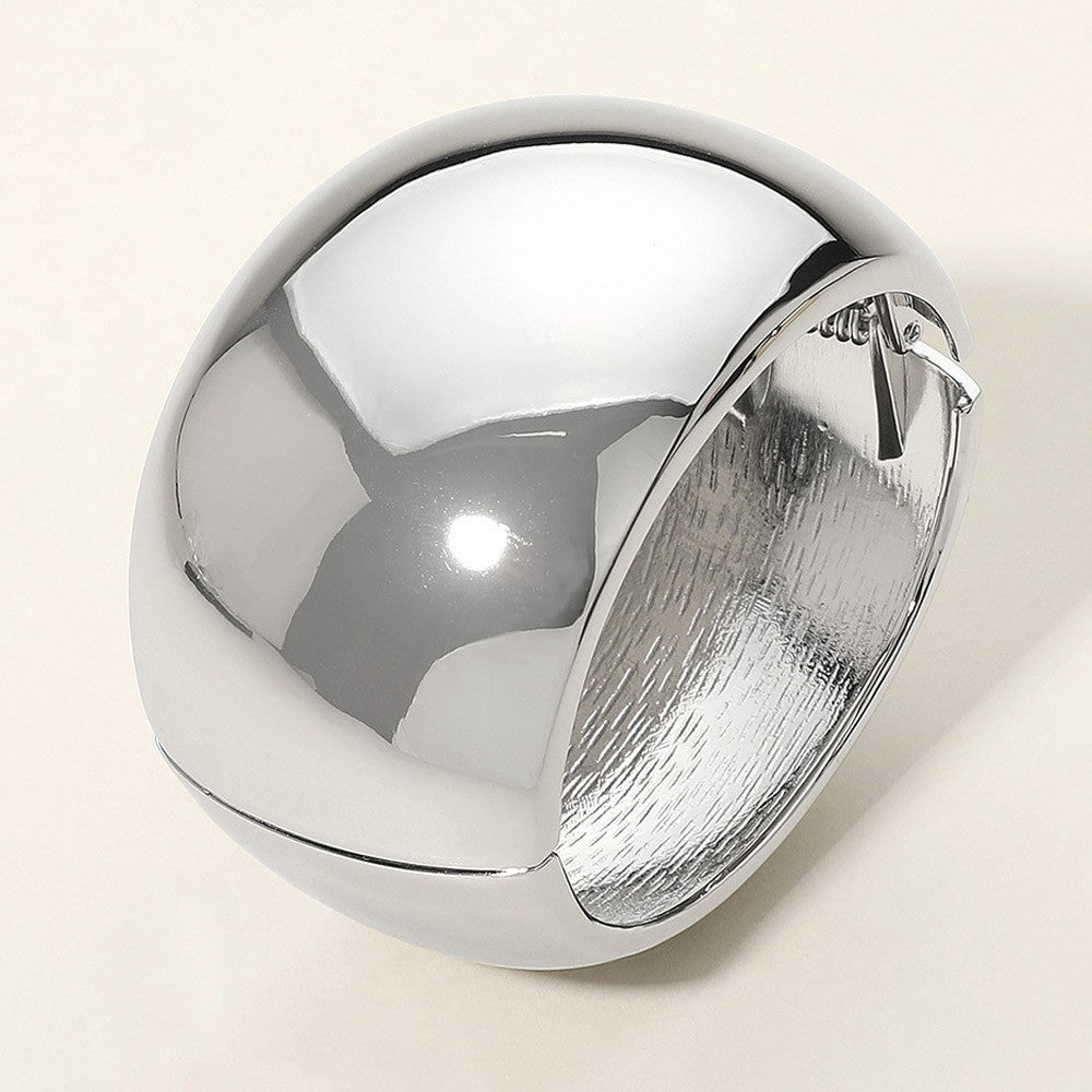 Wide Metal Cuff Bangle Bracelet for Women Stainless Steel Statement Jewelry