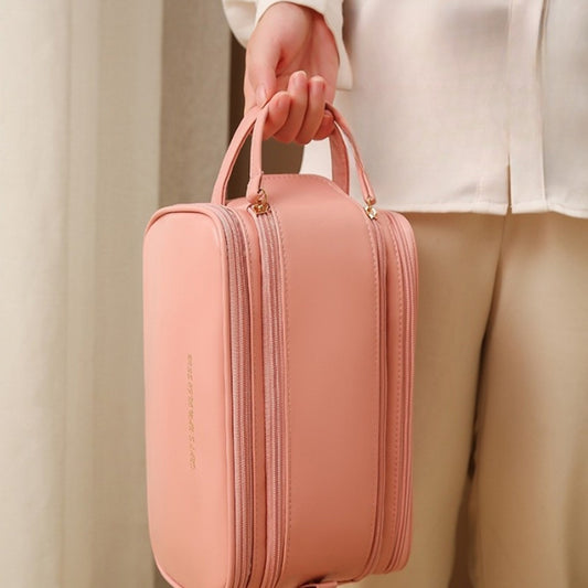 3 Layer Portable Travel Makeup Pouch Bag Ivory Cosmetic Organizer Bag for Women
