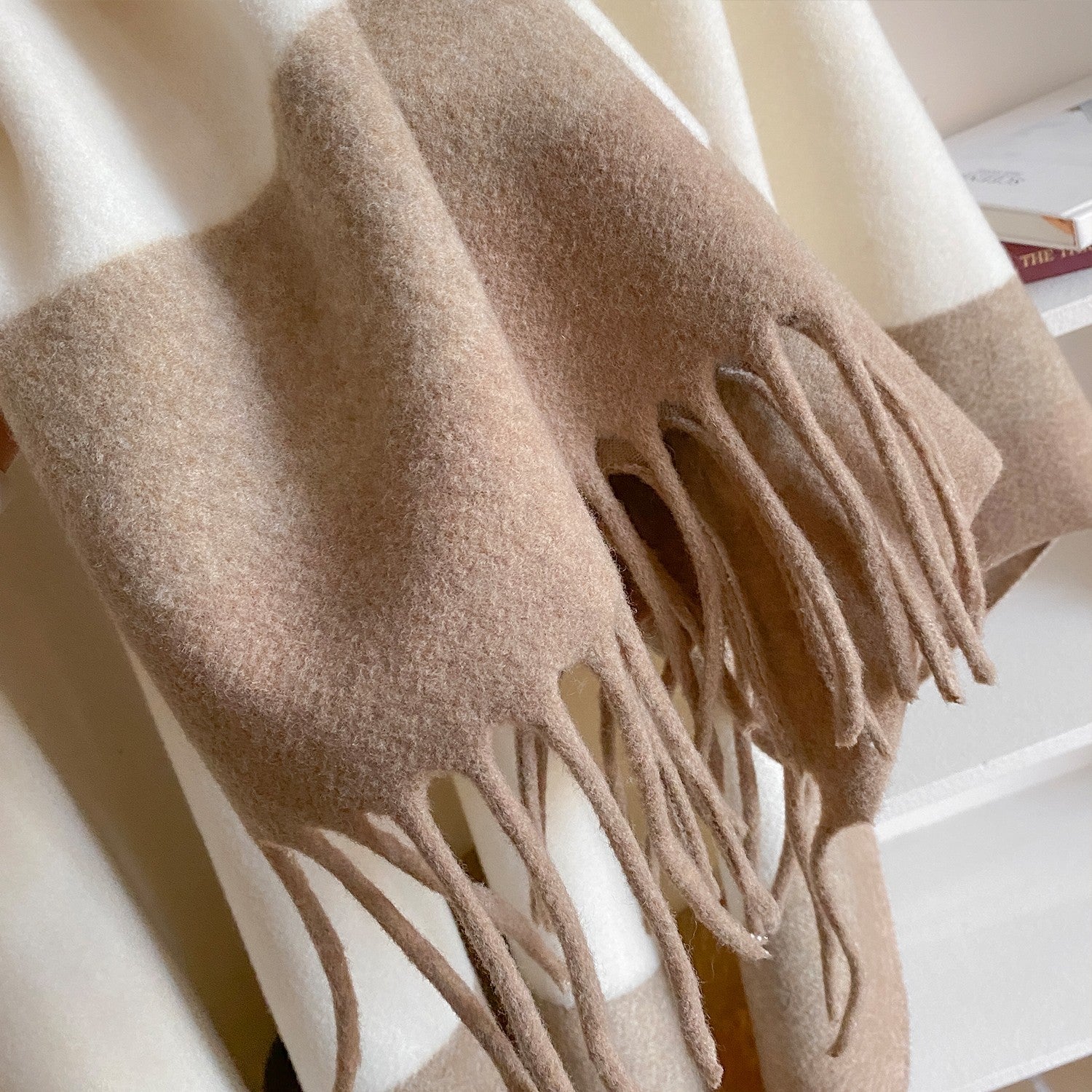 Women's Two Tone Fringe Poncho Cape Wrap Shawl Cardigan Winter Coat Oversized