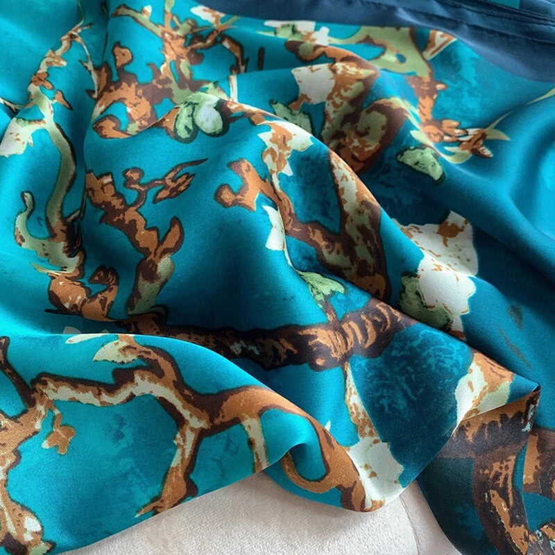 Spring Scarf Women’s Luxury Design Soft Smooth Polyester Shawl Beach Scarf