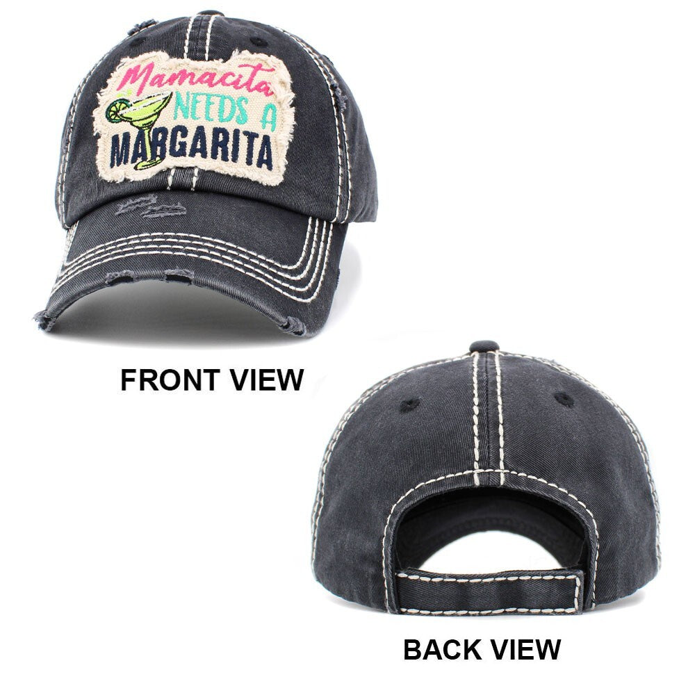 Mamacita Needs a Margarita Vintage Distressed Baseball Cap Women Funny Hat