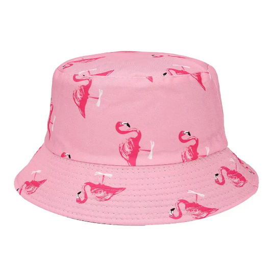 Pink Flamboyance Reversible Bucket Hat Summer Outdoor Accessories Fisherman Hats