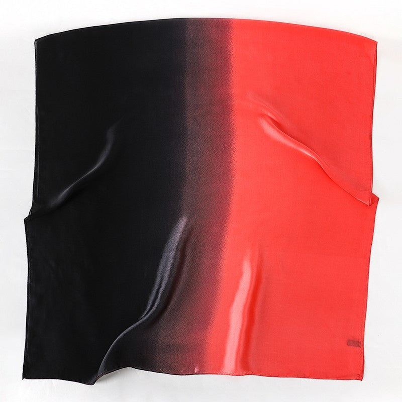 Red Ombre Satin Scarf Shawl Two-Tone Red Black Fashion Wrap