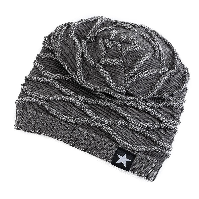 Men's 3-Piece Beanie Hat Set - Slouchy Knit Winter Caps in Gray, Black & Red