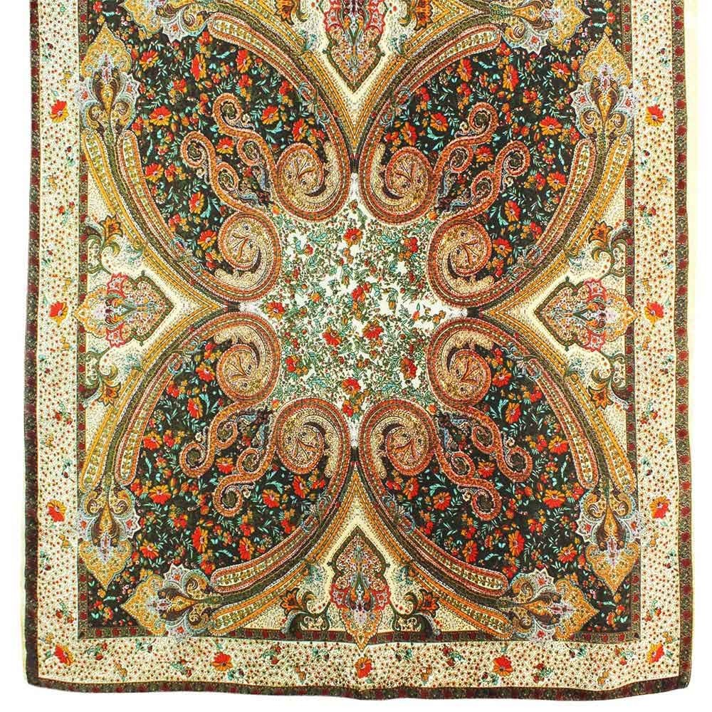 2 Pcs Abstract Paisley Pattern Printed Oblong Silky Satin Scarf Shawl for Women