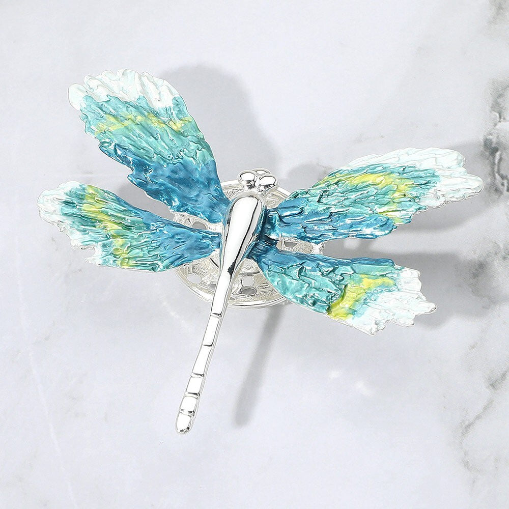 Colored Metal Dragonfly Magnetic Brooch Pin Insect Jewelry for Women Gift