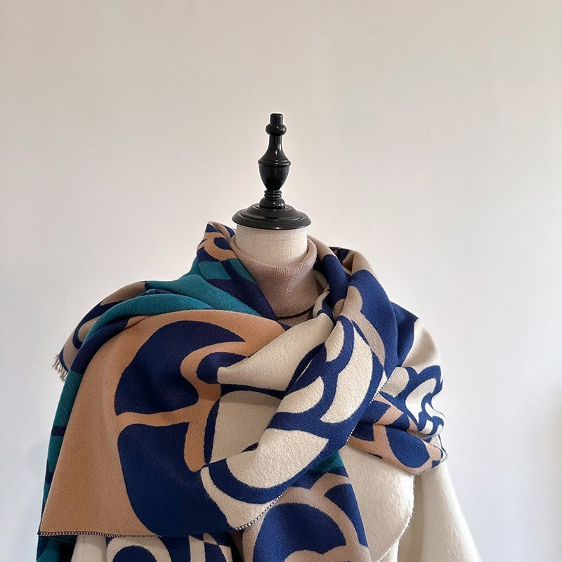 Women’s Oversized Floral Print Scarf Wrap Shawl Soft Warm Winter Blanket Cape