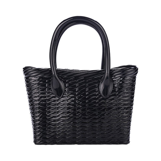 Women’s Solid Jelly Tote Bag Handbag Purse Waterproof Beach Shopper Satchel