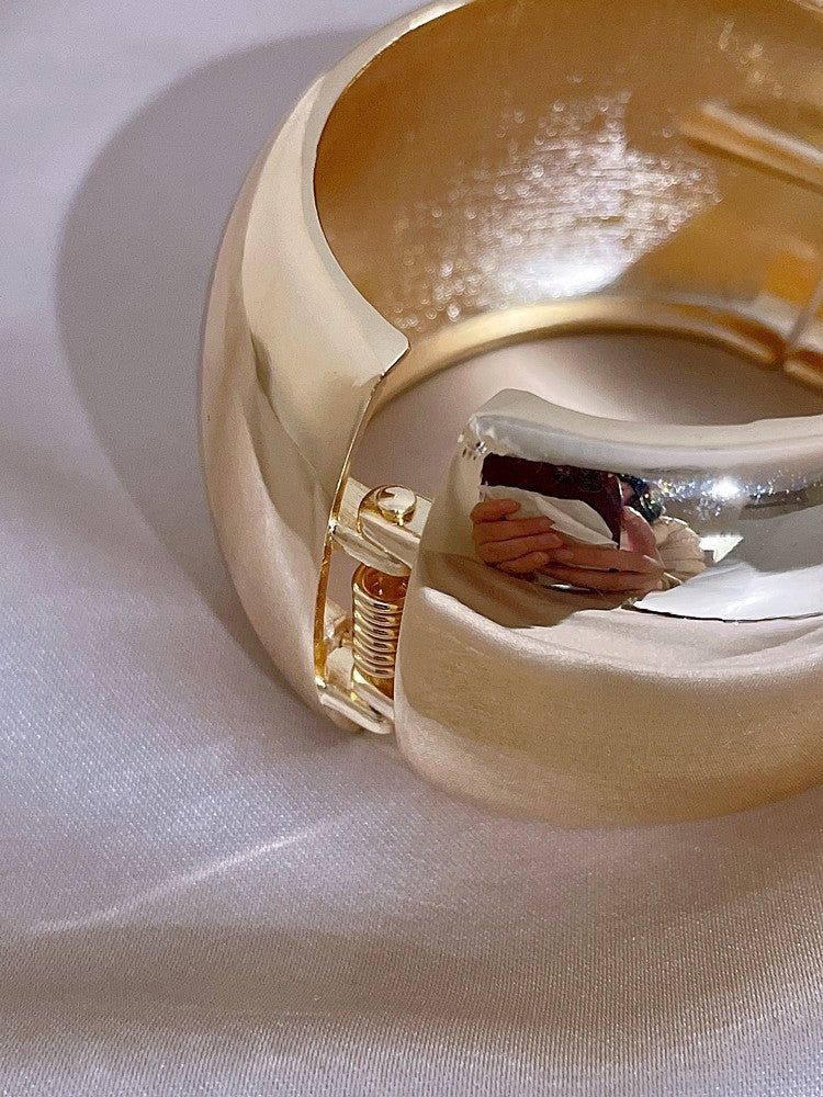 Wide Metal Cuff Bangle Bracelet for Women Stainless Steel Statement Jewelry