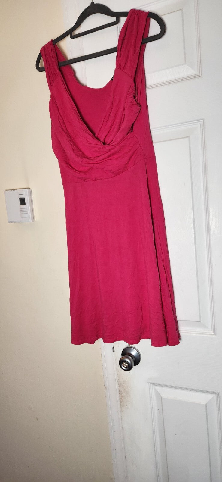 Women's Pink Midi Dress Sleeveless Hot Pink Dresses for Ladies Knee High Outfit