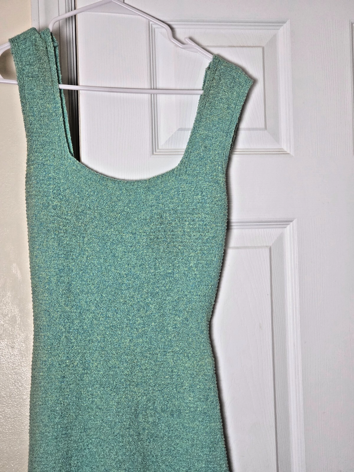 ZARA Women’s Green Sleeveless Knit Midi Dress with Back Tie Size Medium