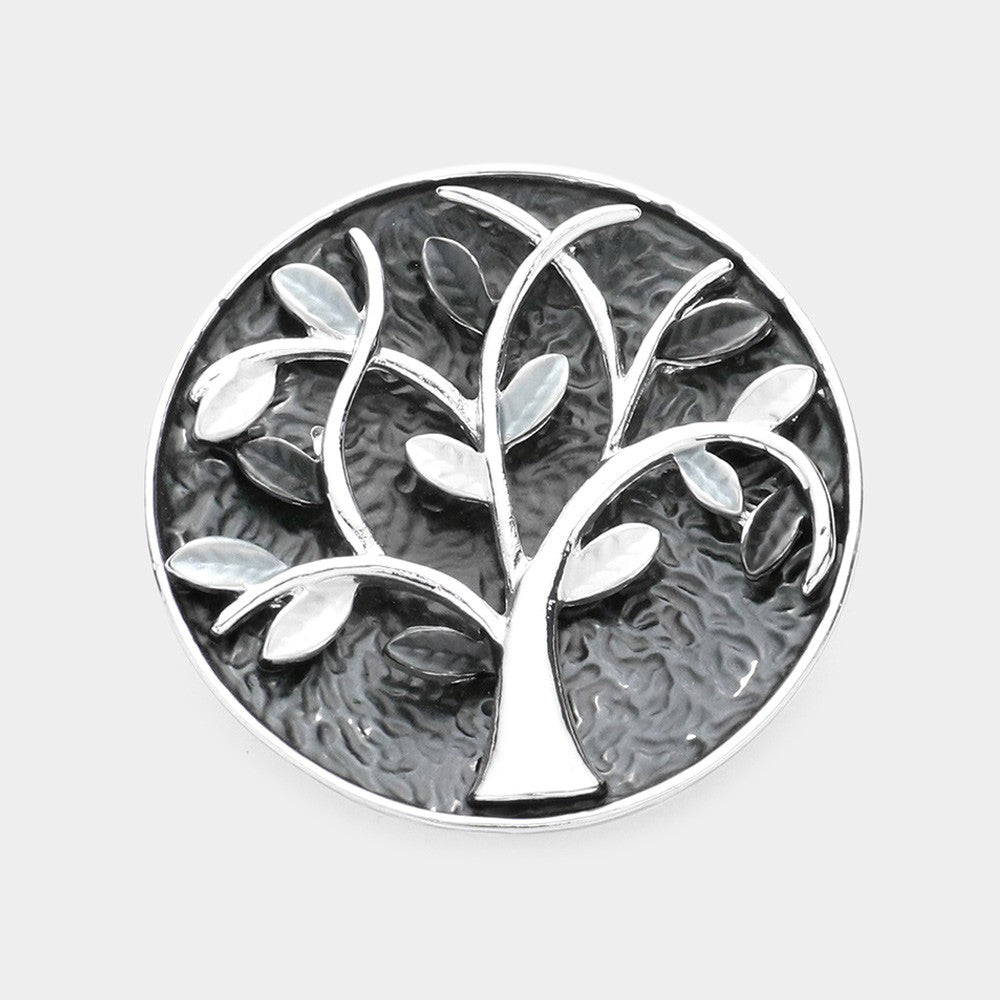 2pcs Magnetic Tree Brooch Pin Scarf Holder Set Silver Gold 1.8 inch x 2 inch