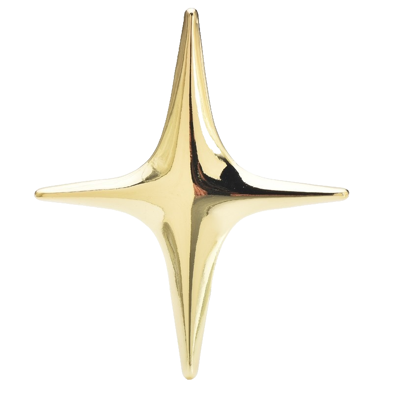 2pcs North Star Brooch Pin 18K Gold Silver Plated Stainless Steel Starburst