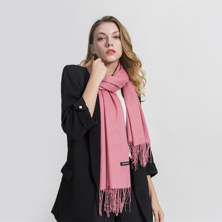3pc Spring Cashmere Feel Scarf Set Soft Polyester Shawl Wrap Tassel 71x28in