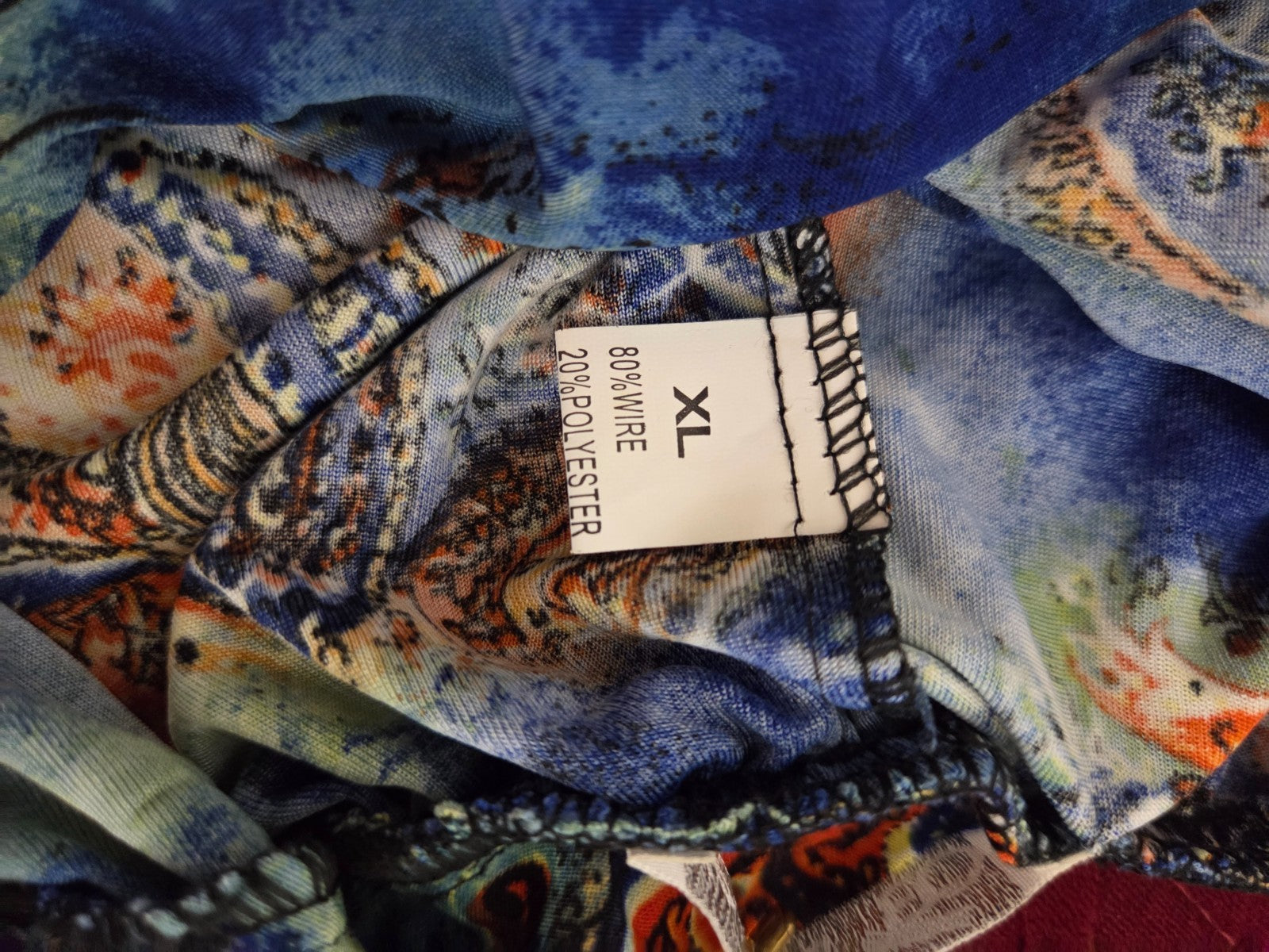 Women’s Blue Paisley Harem Shorts XL with Pockets Boho Lightweight Summer Shorts