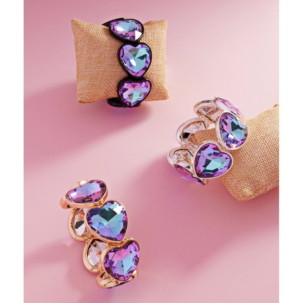 Heart Stone Stretch Bracelet Fashion Jewelry Gift for Women or Girls