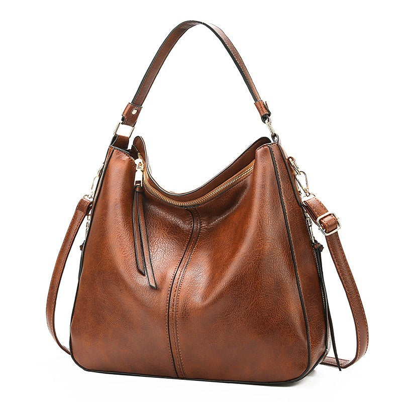 Faux Leather Hobo Bag for Women Vintage Shoulder Handbag Large Tote Purse