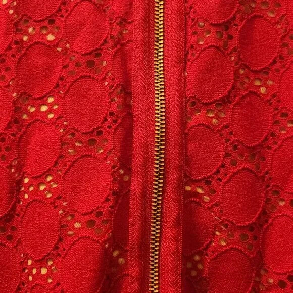 Lace Overlay  Long Sleeved Midi Dress for Women Formal Red Dresses for Ladies 