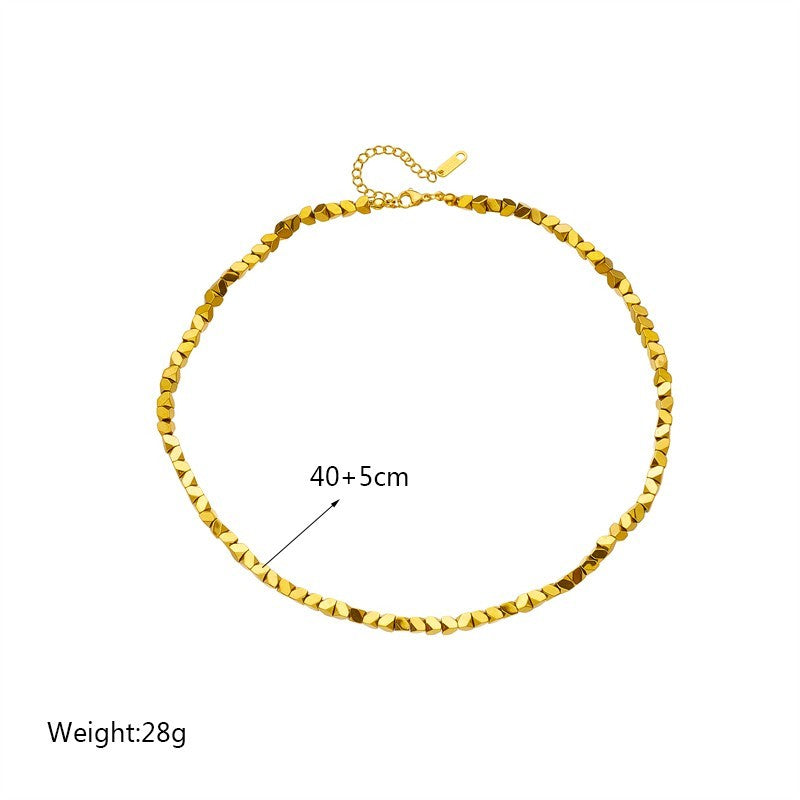 Gold Geometric Chain Necklace for Women – Chunky Stainless Steel Choker Jewelry