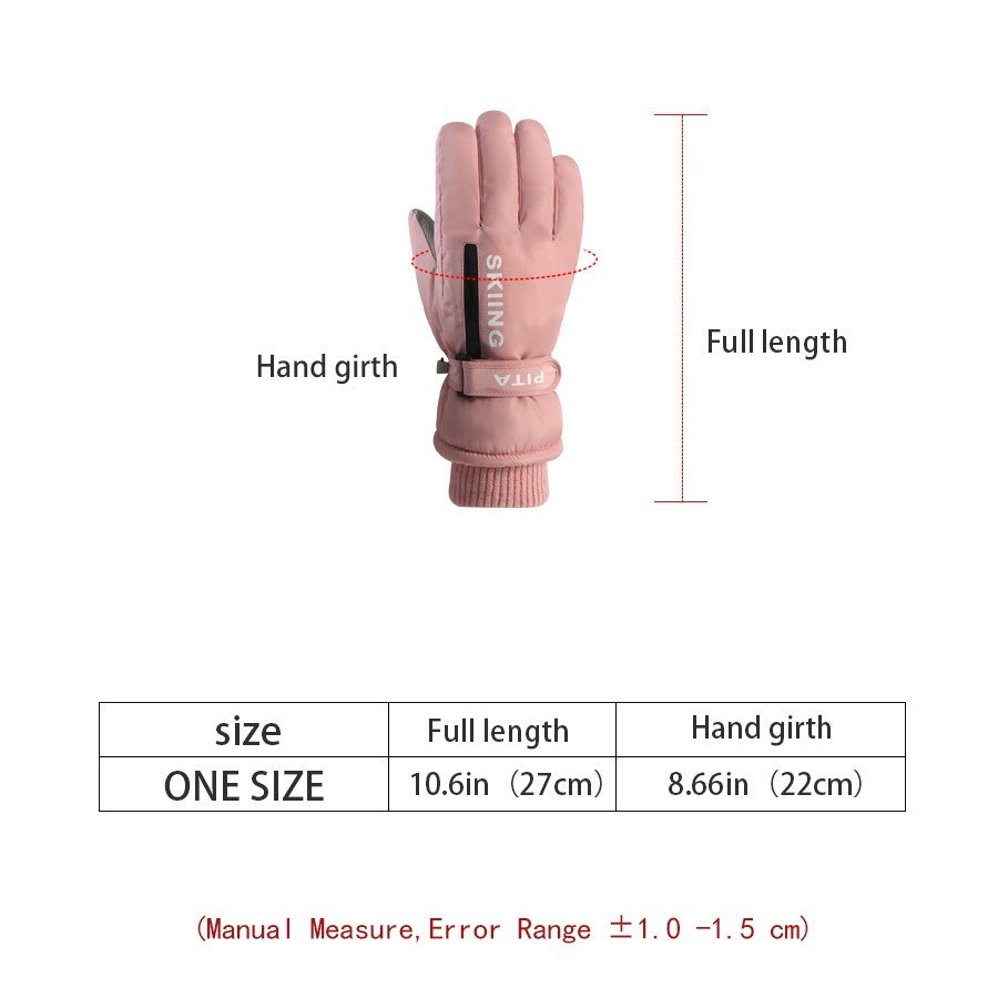 Black  Waterproof Ski Snow Snowboarding Winter Gloves Touchscreen Women ONE SIZE