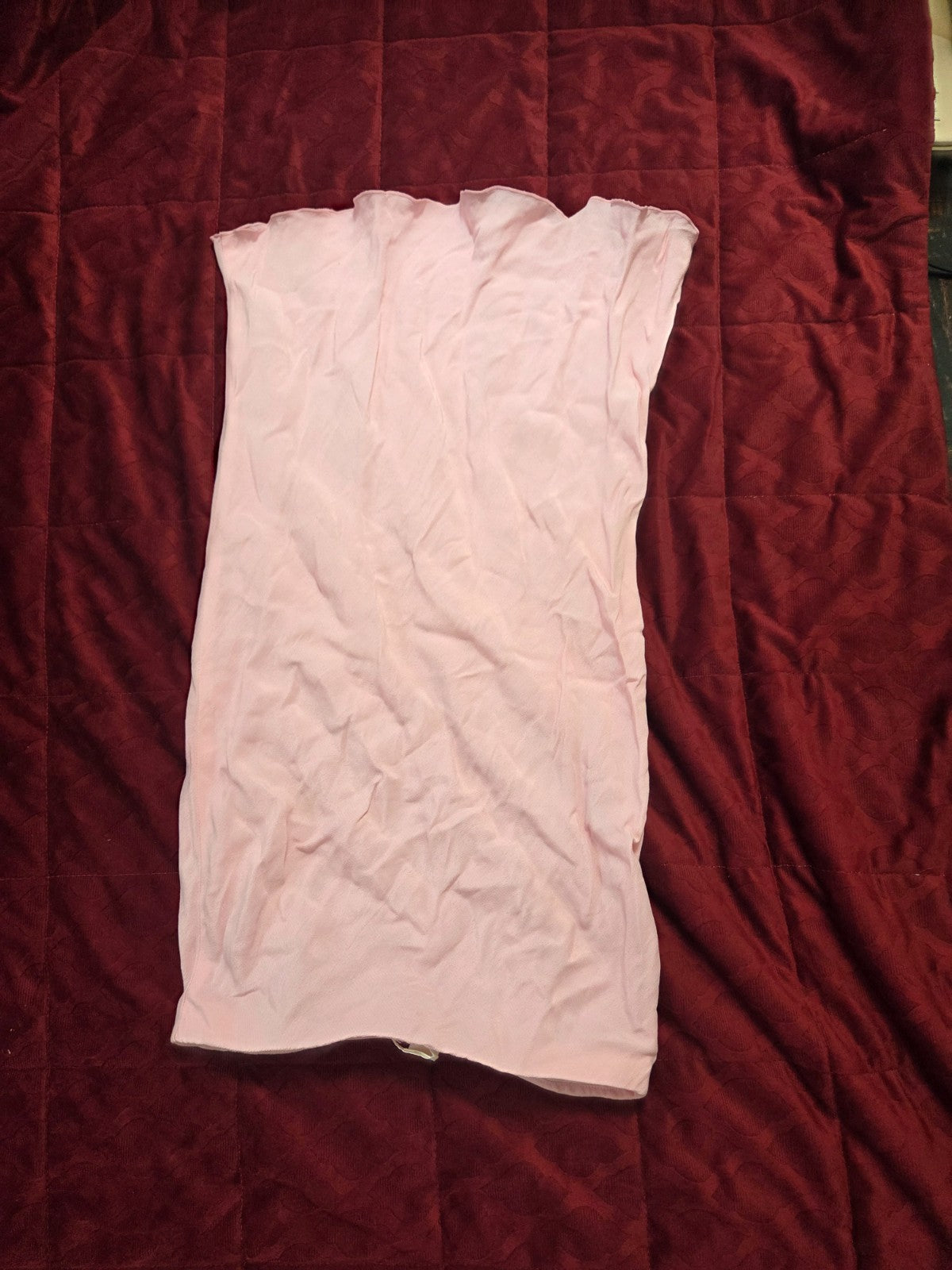 Pink Midi Skirt for Women Elastic Waistband Flowing A Line Skirt for Ladies S