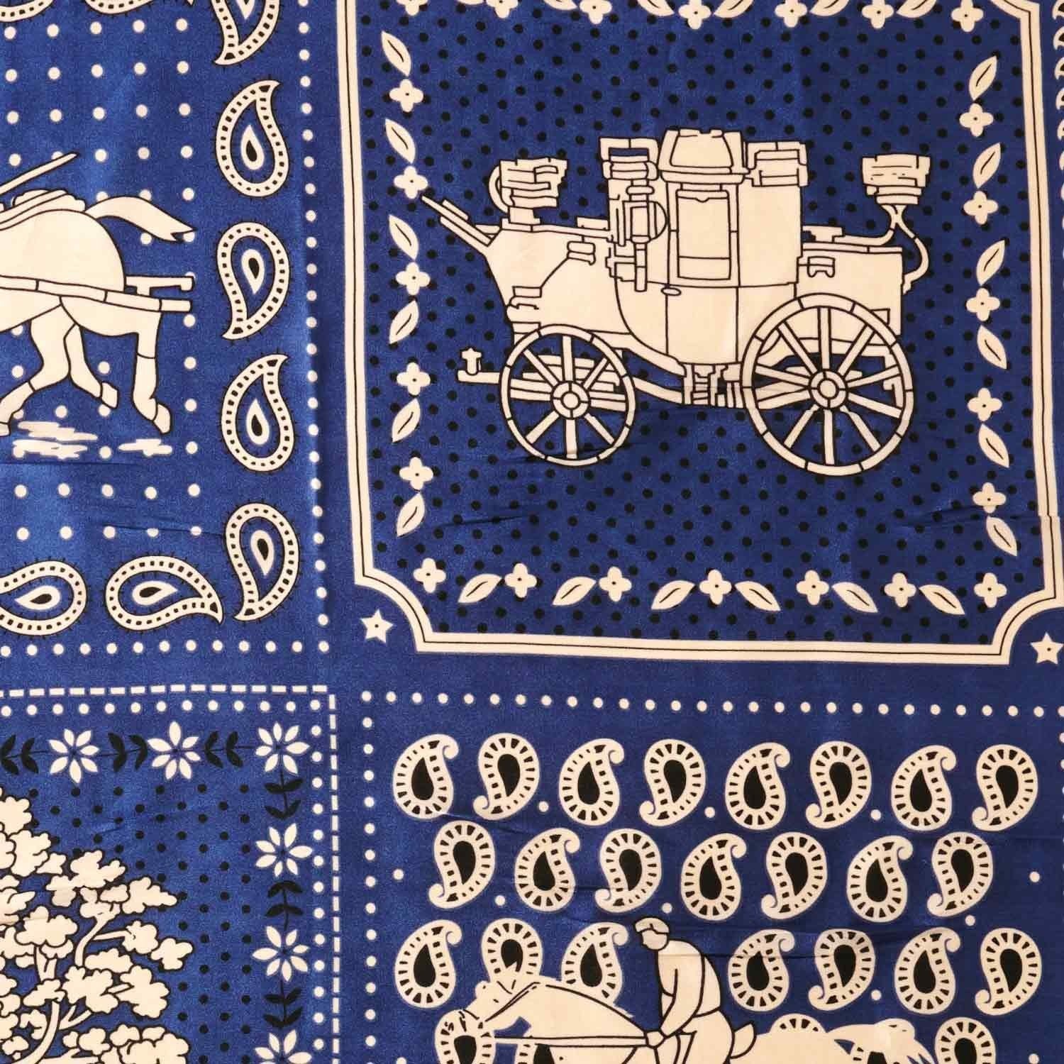 Horse Carriage Paisley Print Square Satin Scarf Women’s Fashion Accessory 25x25