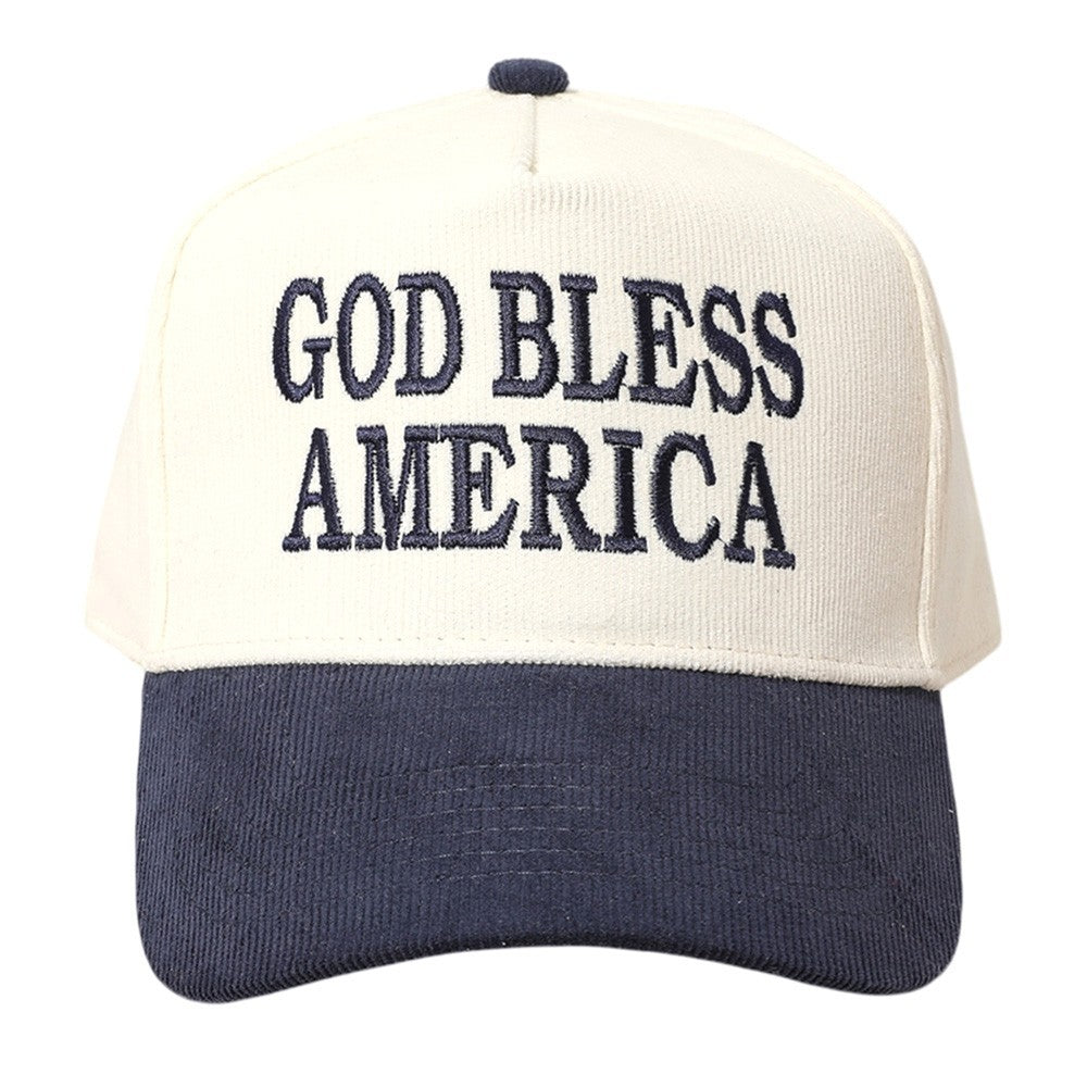 GOD BLESS AMERICA Embroidered Baseball Cap USA Patriotic Hat Adjustable