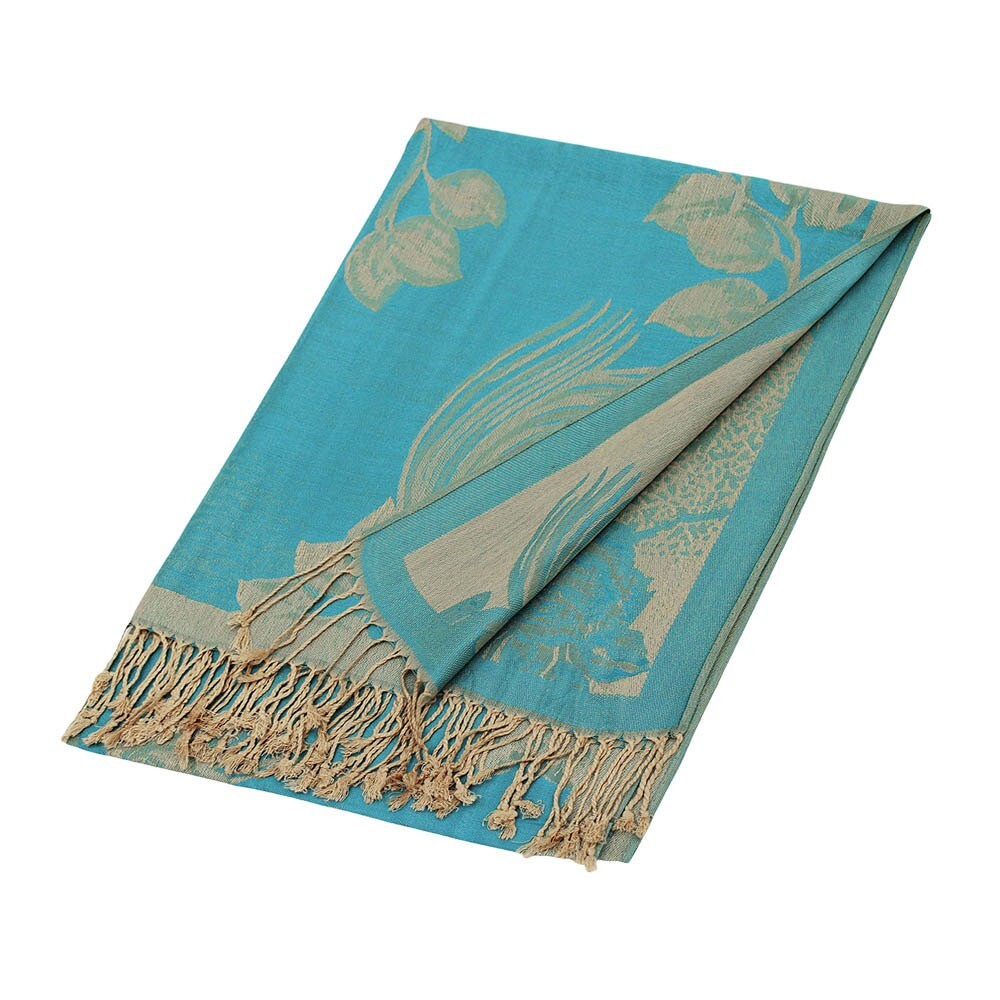 Reversible Rose Floral Pashmina Scarf Shawl Wrap Lightweight Floral Design