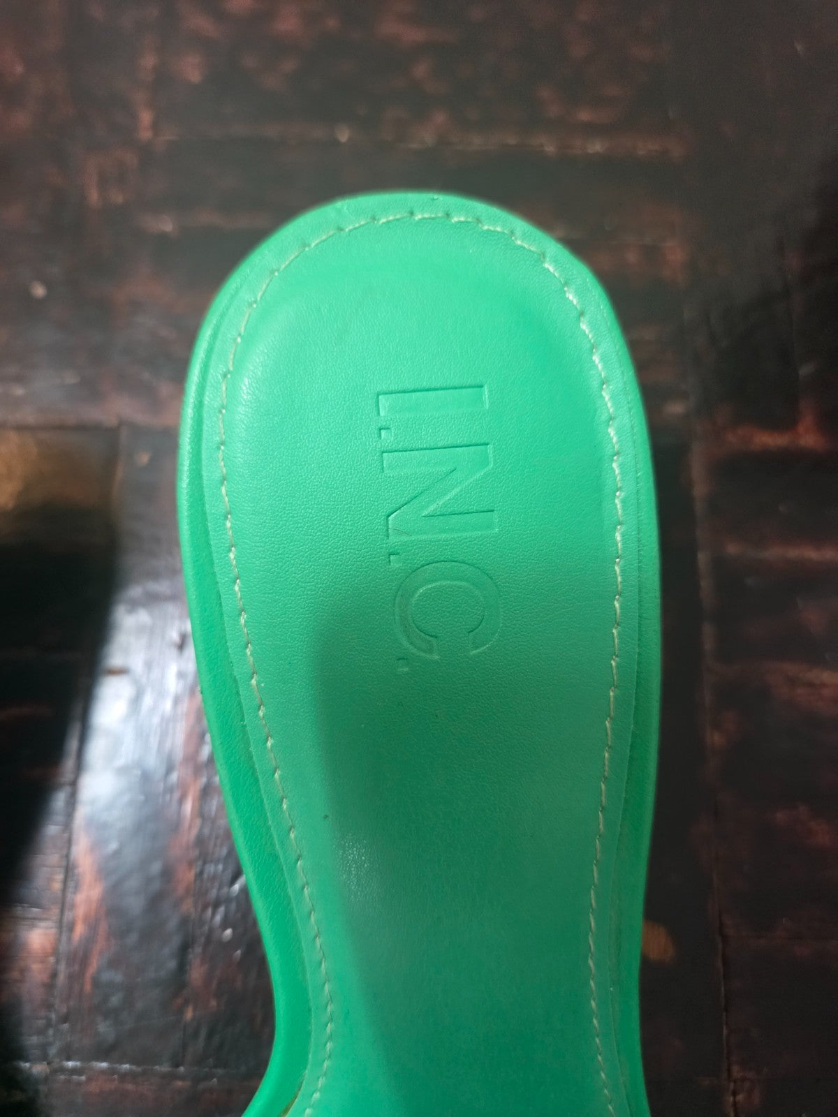 Mix No 6 Green Cushion Fabric Slip On Sandals for Women Kitten Heels White 6.5