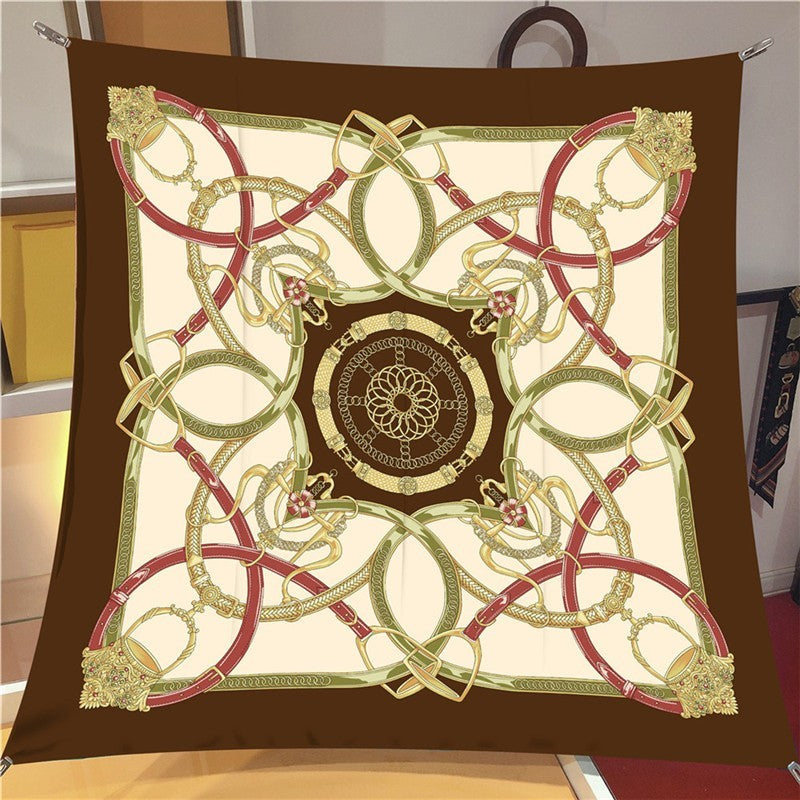 Elegant Large Square Silk Scarf 35 X 35 Inches Women's Designer Scarves