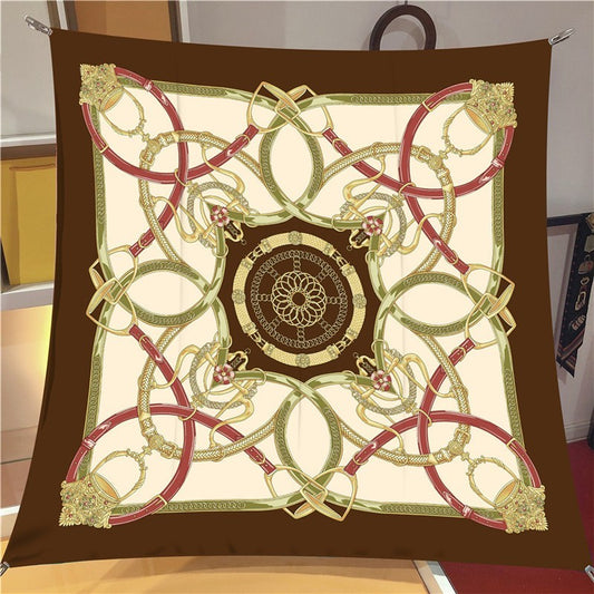 Elegant Large Square Silk Scarf 35 X 35 Inches Women's Designer Scarves