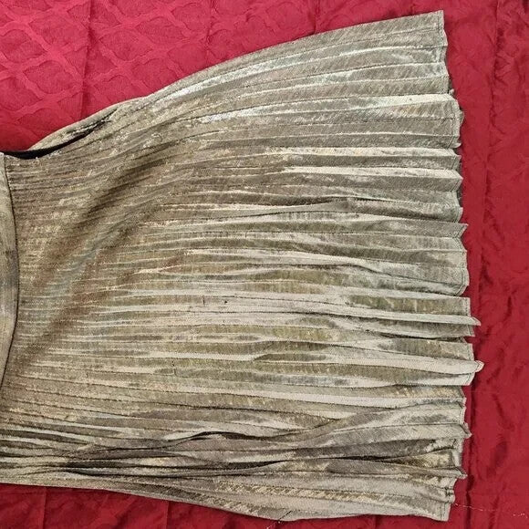 Women's Metallic Silver  A-Line Skirt Shimmer Medium Size Party Wear for Ladies