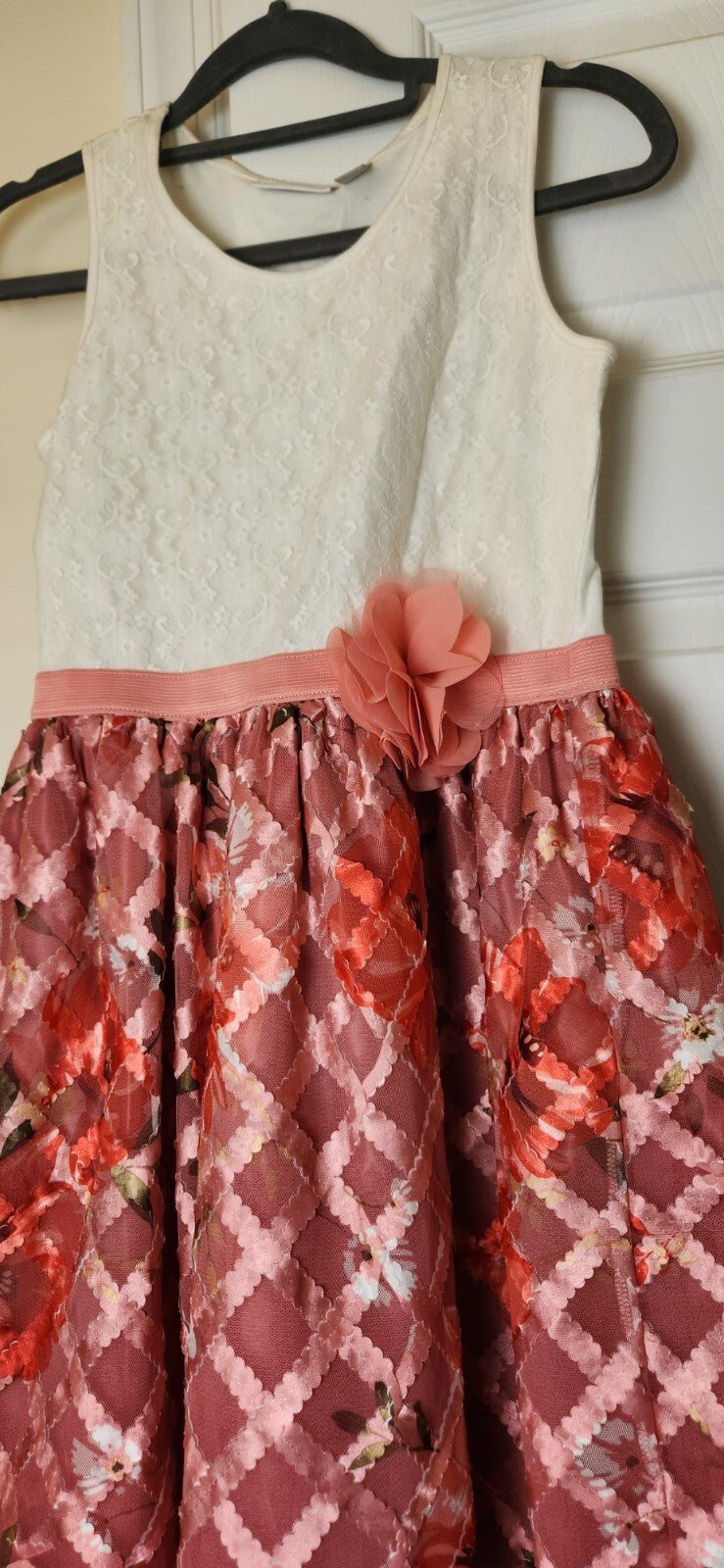 Girls Dress for Formal Occasion Floral Print Sleeveless Dresses Size 10/12