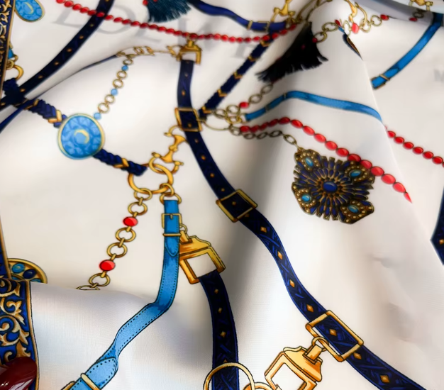 Geometric Print Silk Feel Square Scarf 70x70cm Fashion Neck Head Scarf for Women