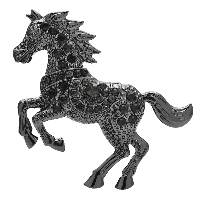 3pcs Rhinestone Horse Brooch Pin Set Vintage Animal Equestrian Jewelry