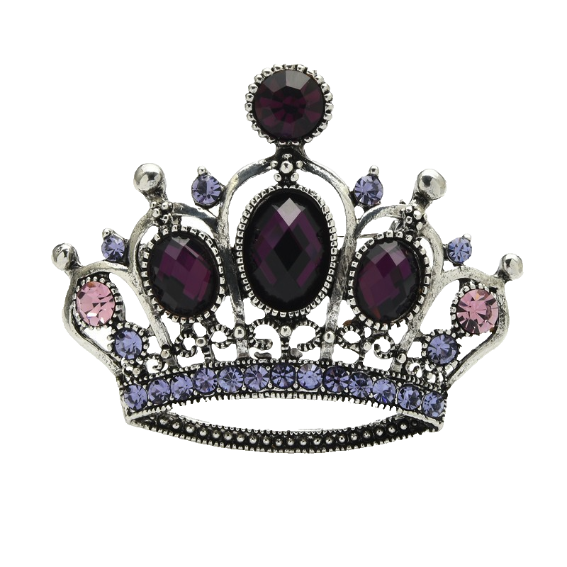Crown Brooch Pin Rhinestone Queen Vintage-Inspired Jewelry for Women Men Pins
