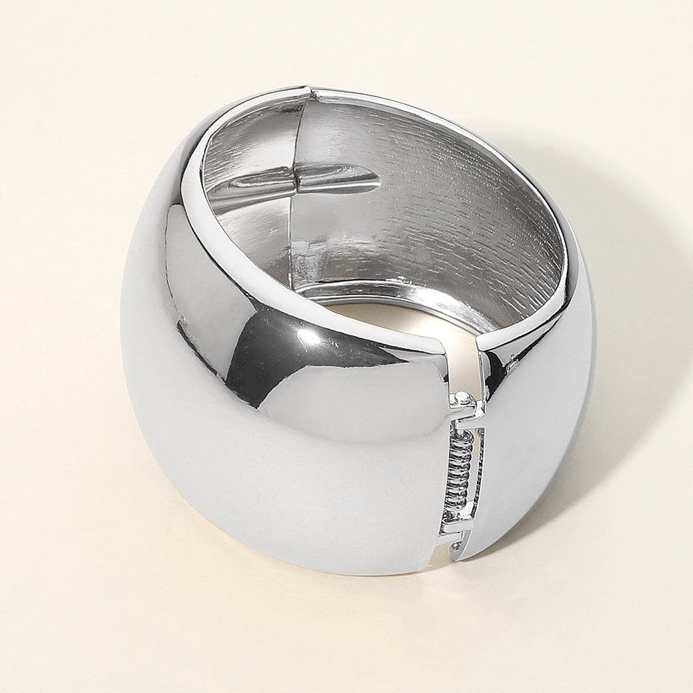 Wide Metal Cuff Bangle Bracelet for Women Stainless Steel Statement Jewelry