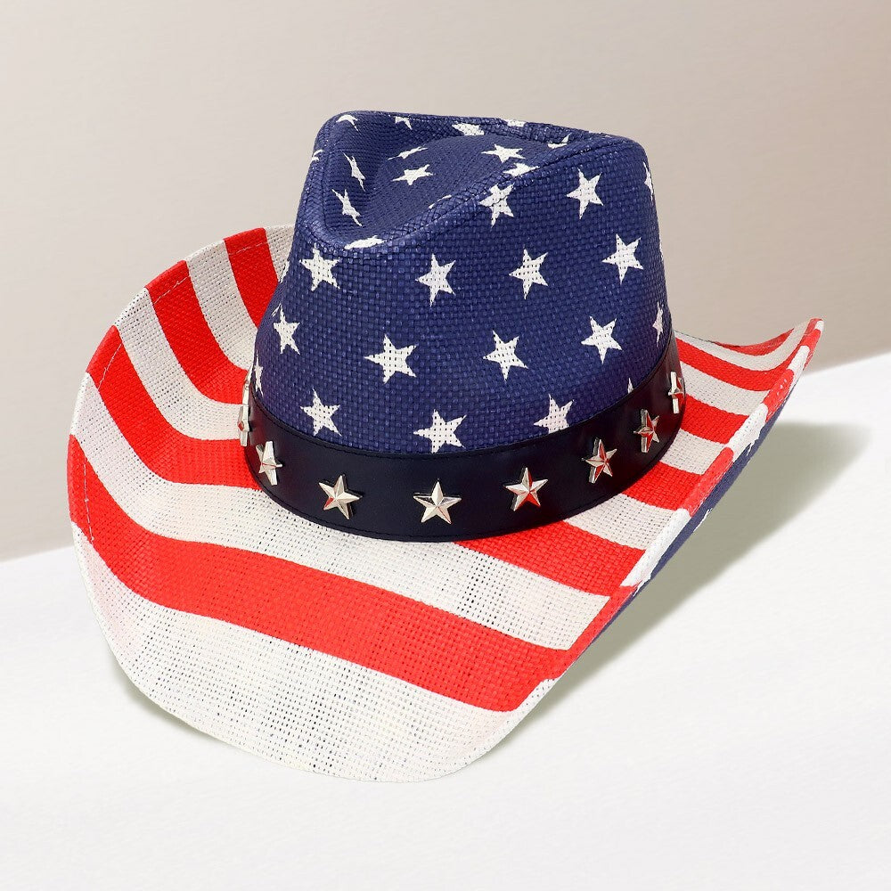 American Flag Cowboy Hat Western Style 4th of July Patriotic Hats Accessories US