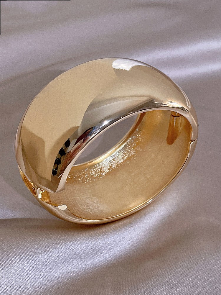 Wide Metal Cuff Bangle Bracelet for Women Stainless Steel Statement Jewelry