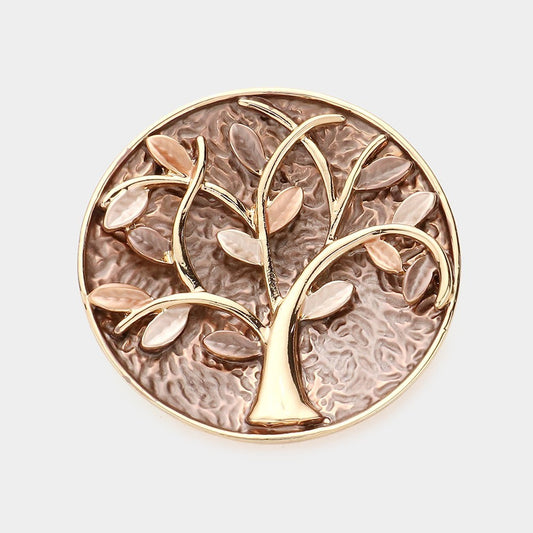 2pcs Magnetic Tree Brooch Pin Scarf Holder Set Silver Gold 1.8 inch x 2 inch