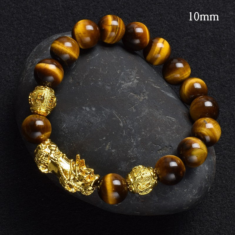 Natural Tiger Eye Pixiu Bracelet Men's Women's Wealth Lucky Charm Gift