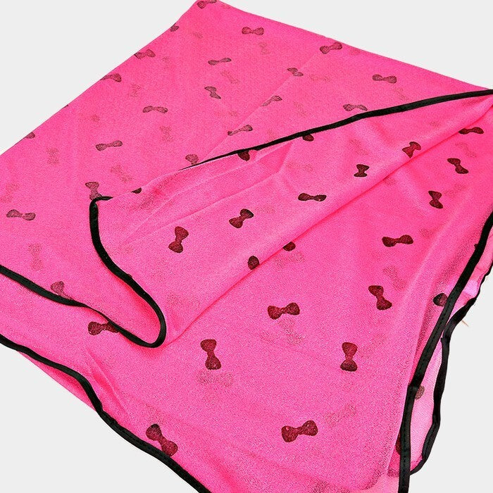 Bow Print Lightweight Fashion Scarf for Women Oblong Neck Wrap or Headscarf
