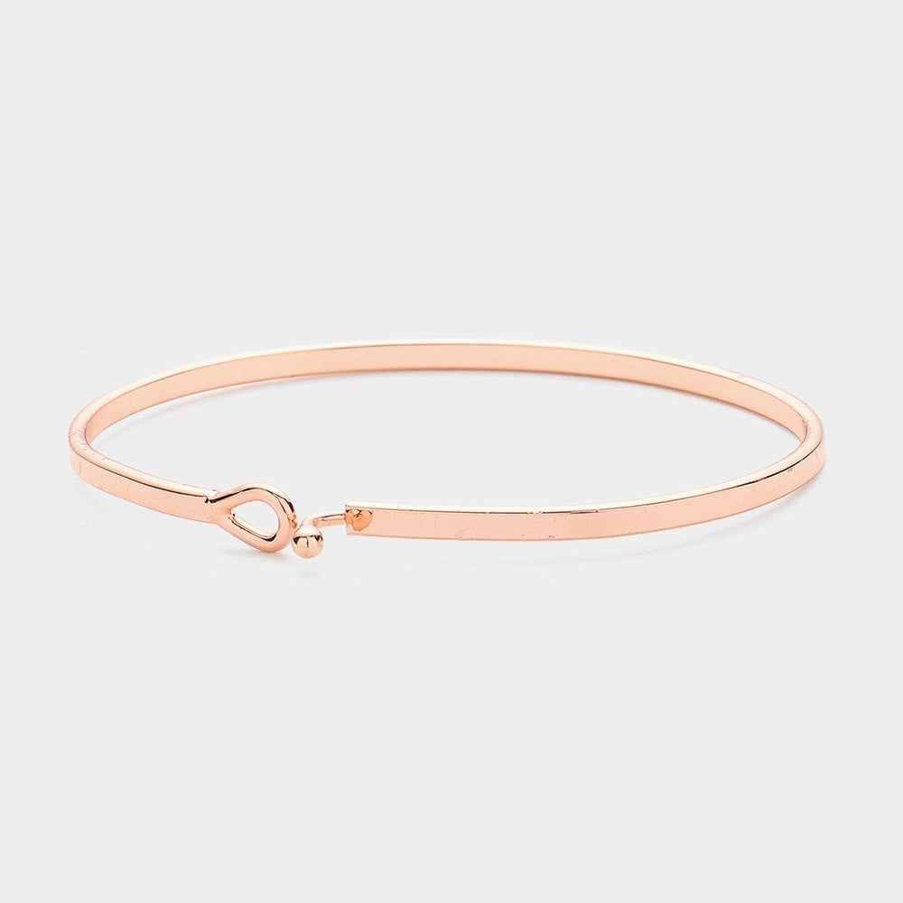 Congratulations AQUARIUS Message Brass Thin Metal Bracelet with Hook Closure