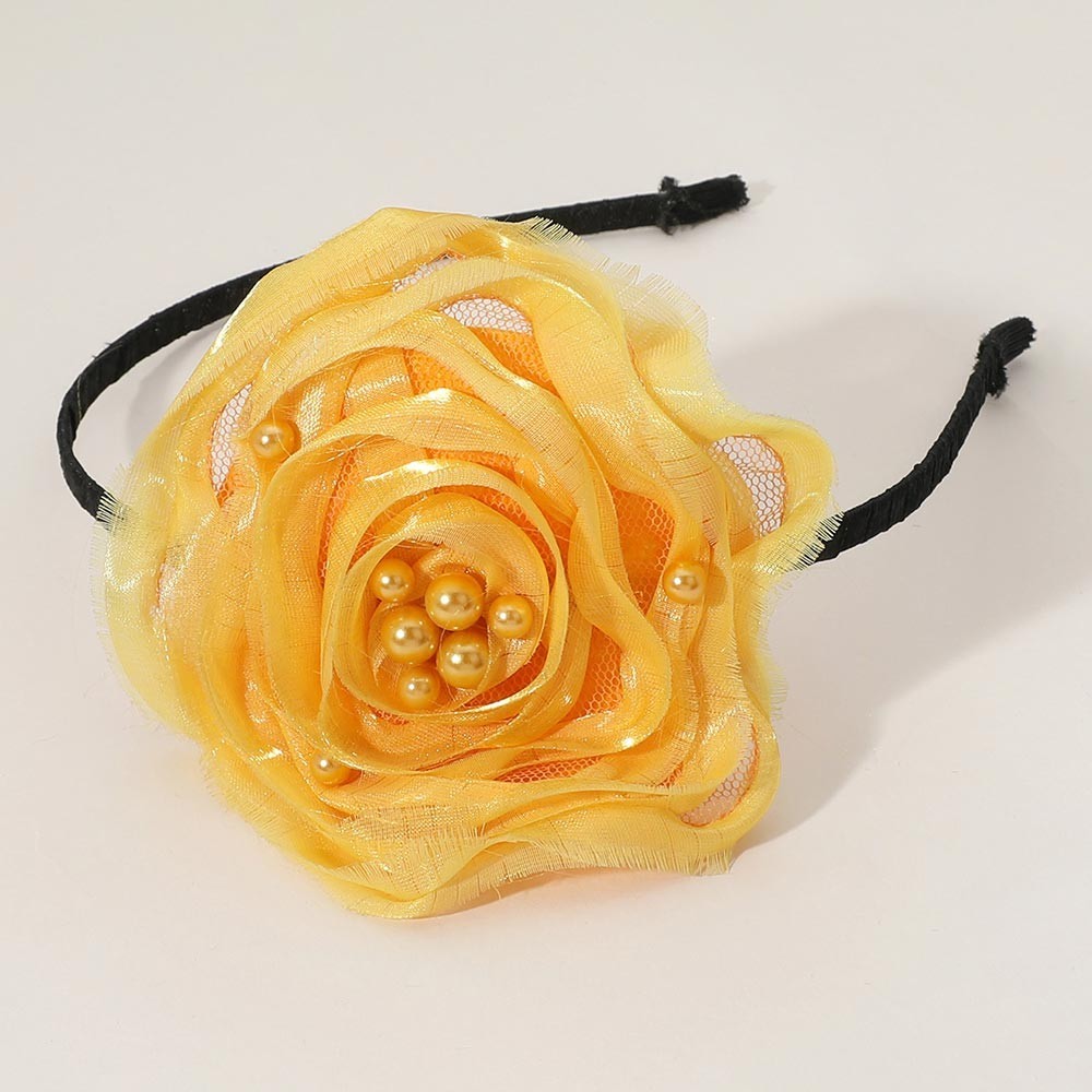 Pearl Embellished Mesh Flower Headband Wedding Tea Party Church Fascinator