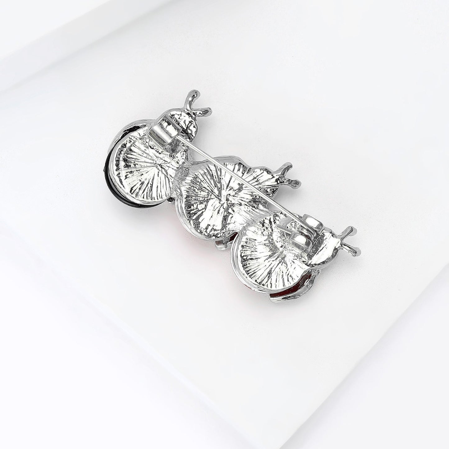 2pcs Ladybug Brooch Set Rhinestone Enamel Beetle Bug Animal Pins Fashion Jewelry