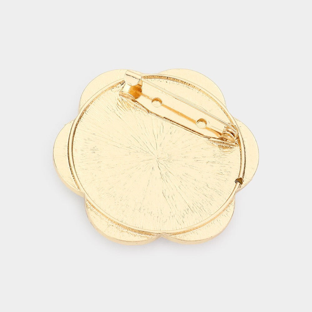 Elegant Pearl Camellia Flower Brooch Pin for Women Wedding Dress Accessory