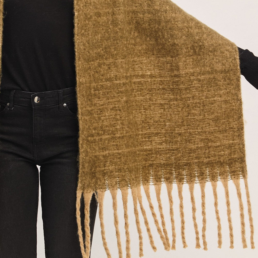 2pcs Oversized Ombre Knit Scarf Wrap Shawl Fringe Scarves for Women Gift Holiday