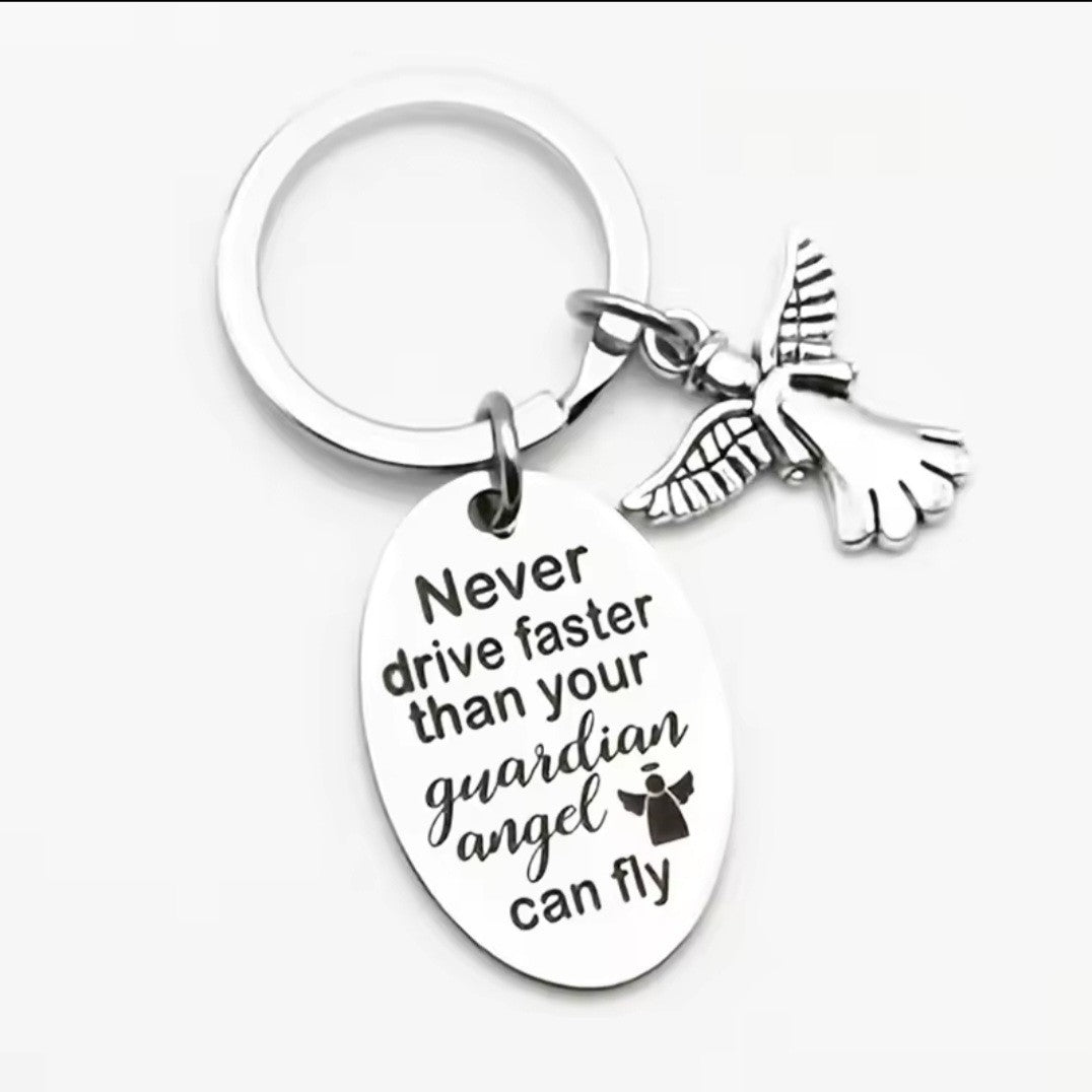 2pc Guardian Angel Keychain Drive Safe New Driver Gift Teens Sweet 16 Keyring